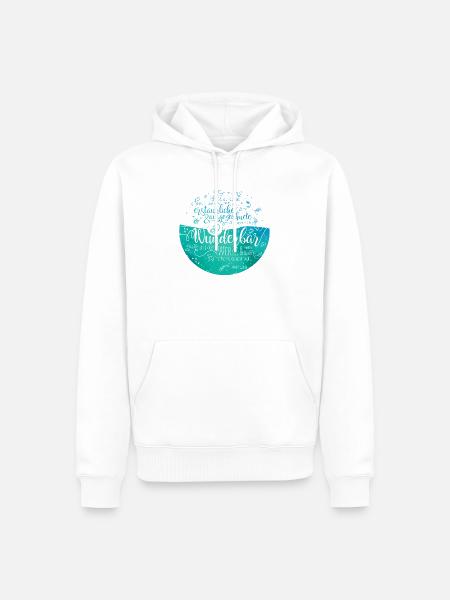 Wunderbar sind deine Werke - Psalm 139 - Männer Premium Bio Hoodie - Weiß