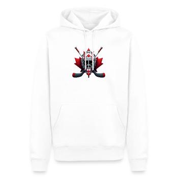Kanada Eishockey Design mit Nationalflagge - Männer Premium Bio Hoodie - Weiß - Vorne - Nico (187cm)