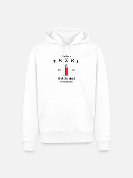 Texel, Nordseeinsel der Niederlande Zeichnung - Männer Premium Bio Hoodie - Weiß