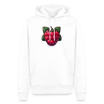 Himbeere - Männer Premium Bio Hoodie - Weiß - Vorne - Nico (187cm)