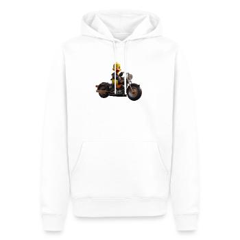 Duck Biker - Männer Premium Bio Hoodie - Weiß - Vorne - Nico (187cm)