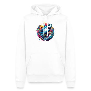 Requin - Sweat à capuche Premium bio Homme - blanc - Devant - Nico (187cm)