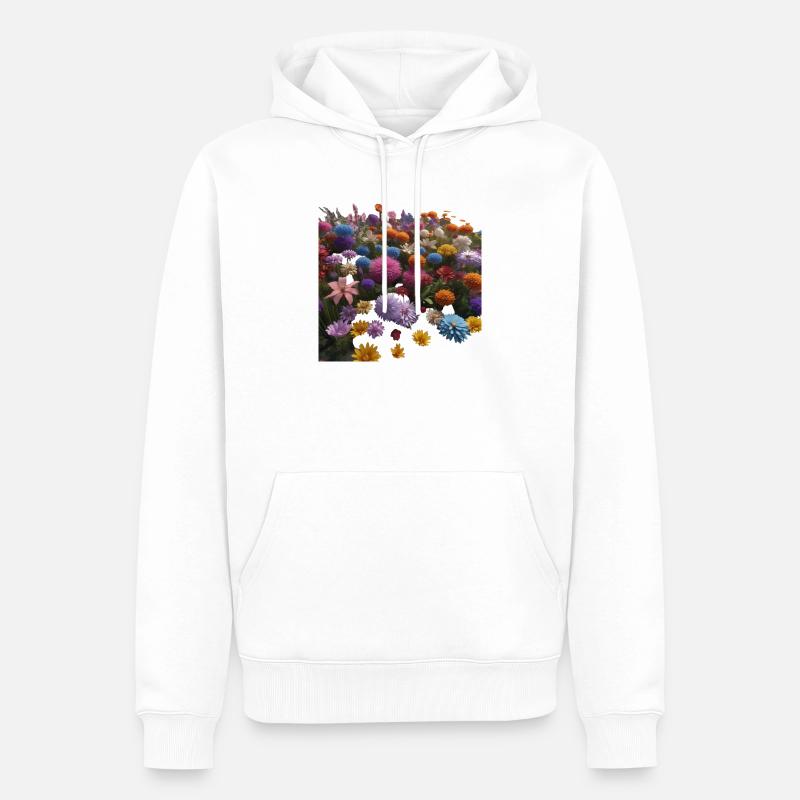 Bunte Blumen - Männer Premium Bio Hoodie - Weiß