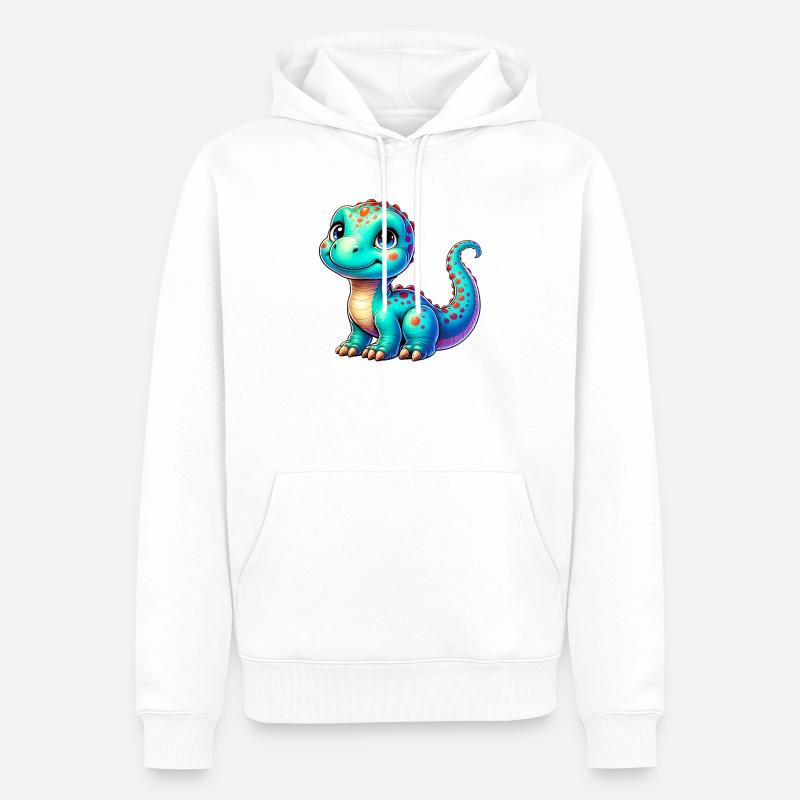 Dinosaurier - Männer Premium Bio Hoodie - Weiß