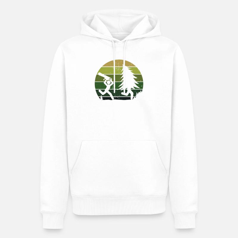 Arbre bûcheron sciure sciure bois bois - Sweat à capuche Premium bio Homme - blanc