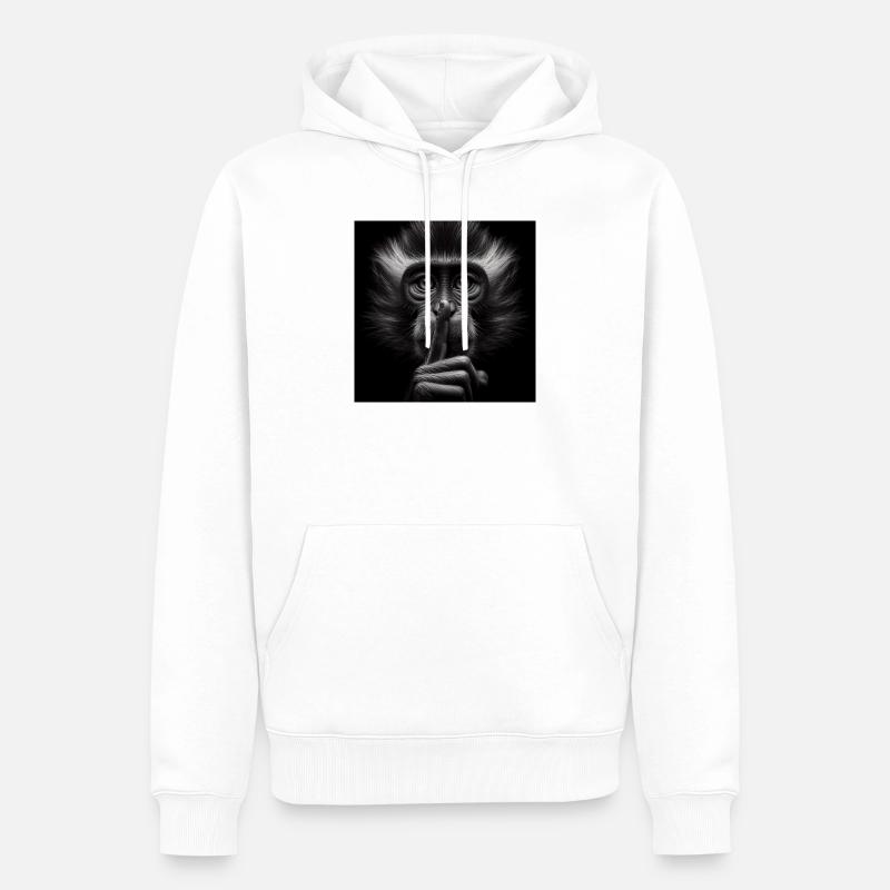 Ein schweigender Affe - Männer Premium Bio Hoodie - Weiß