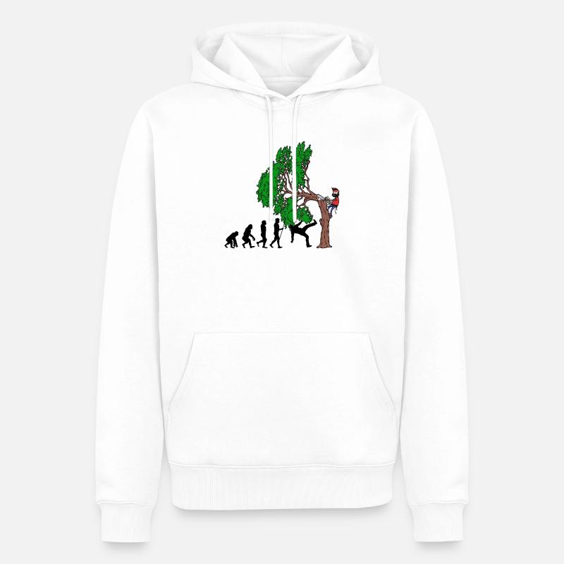 Baum Evolution Holz Holzfäller Baumfäller Wald - Männer Premium Bio Hoodie - Weiß