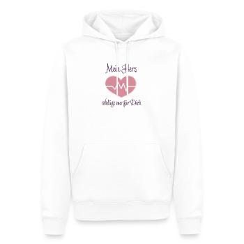 Mein Herz schlägt nur für Dich - Männer Premium Bio Hoodie - Weiß - Vorne - Nico (187cm)