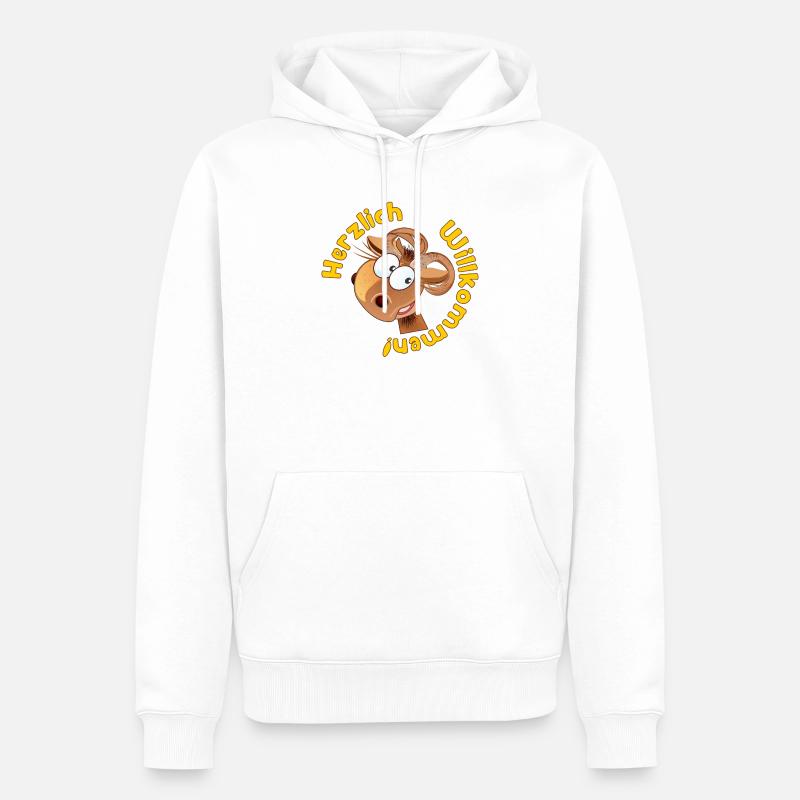 Herzlich Willkommen - Widder Schafe - Männer Premium Bio Hoodie - Weiß
