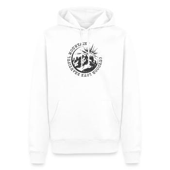 Montagnes Aventure En Plein Air Nature Illustration Graphique - Sweat à capuche Premium bio Homme - blanc - Devant - Nico (187cm)