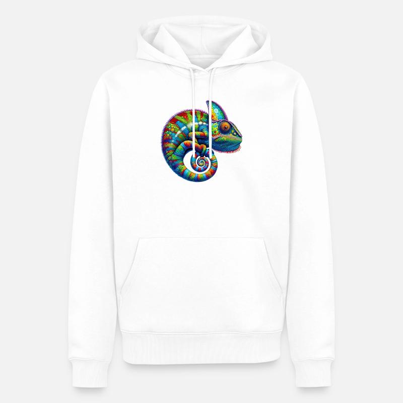 Caméléon - Sweat à capuche Premium bio Homme - blanc