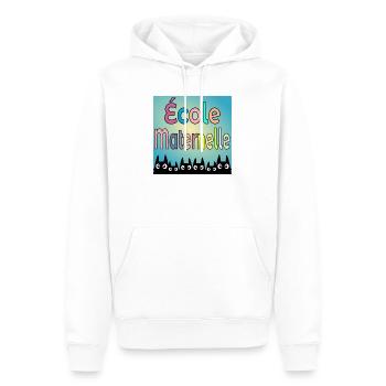 École Maternelle CHATS - Sweat à capuche Premium bio Homme - blanc - Devant - Nico (187cm)