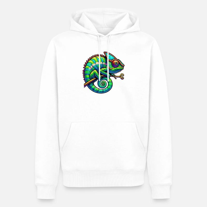 Caméléon - Sweat à capuche Premium bio Homme - blanc