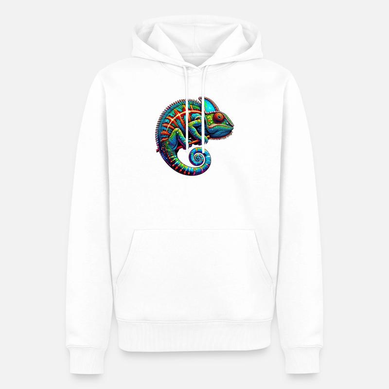 Chamäleon - Männer Premium Bio Hoodie - Weiß
