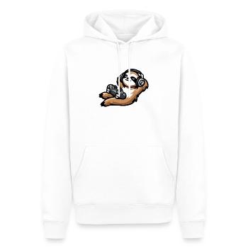 Jeu sur paresseux : le joueur de détente - Sweat à capuche Premium bio Homme - blanc - Devant - Nico (187cm)
