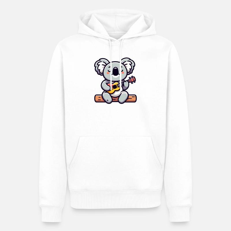Koala Chords: Der Eukalyptus-Melodiker - Männer Premium Bio Hoodie - Weiß