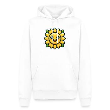 Sunny Blossom : Le tournesol radieux - Sweat à capuche Premium bio Homme - blanc - Devant - Nico (187cm)