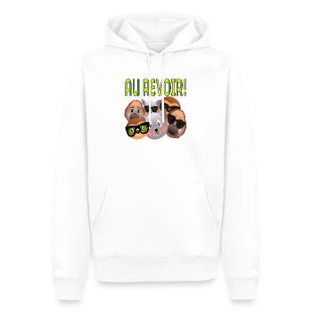 Au Revoir Collègues - Sweat à capuche Premium bio Homme - blanc - Devant - Nico (187cm)