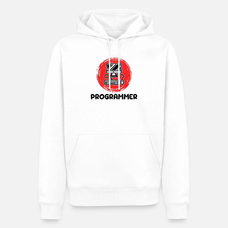 Computer Developer Programmer Code Scripting - Men’s Premium Organic Hoodie - white