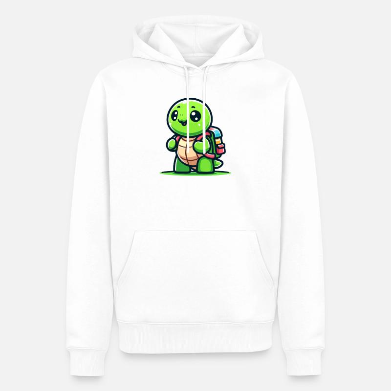 Trailblazer Turtle: Der Entdecker - Männer Premium Bio Hoodie - Weiß
