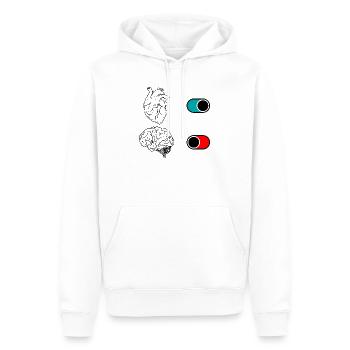 Nachtnachtliches Halbmond-Duo - Männer Premium Bio Hoodie - Weiß - Vorne - Nico (187cm)