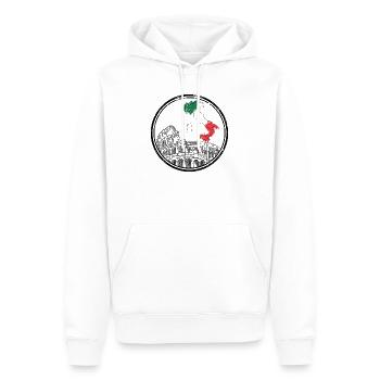 Italien Karte in Flaggenfarben - Männer Premium Bio Hoodie - Weiß - Vorne - Nico (187cm)