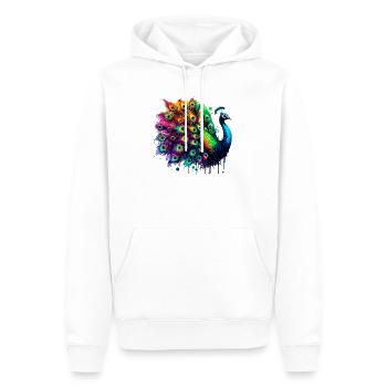 Paon - Sweat à capuche Premium bio Homme - blanc - Devant - Nico (187cm)