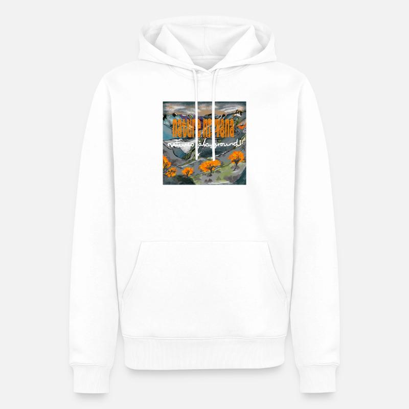 LE NIRVANA DE LA NATURE - Sweat à capuche Premium bio Homme - blanc
