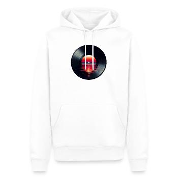 Disque de musique LP vinyle, Retro Sunset - Sweat à capuche Premium bio Homme - blanc - Devant - Nico (187cm)