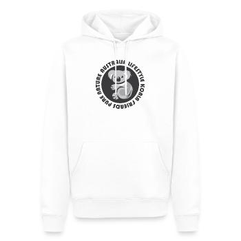 Australia Koala Comic Emblem Bear Animals Icon - Men’s Premium Organic Hoodie - white - Front - Nico (187cm)