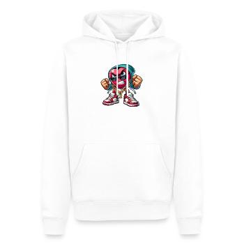 Böses Herz Gangster Design - Männer Premium Bio Hoodie - Weiß - Vorne - Nico (187cm)