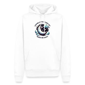 Der Sternenhimmel macht mich glücklich - Männer Premium Bio Hoodie - Weiß - Vorne - Nico (187cm)