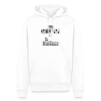 Mon Grand Père Est Un Grand Homme - Sweat à capuche Premium bio Homme - blanc - Devant - Nico (187cm)