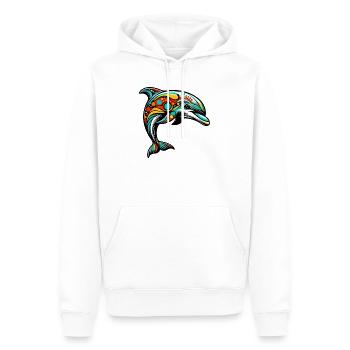 Dauphin - Sweat à capuche Premium bio Homme - blanc - Devant - Nico (187cm)