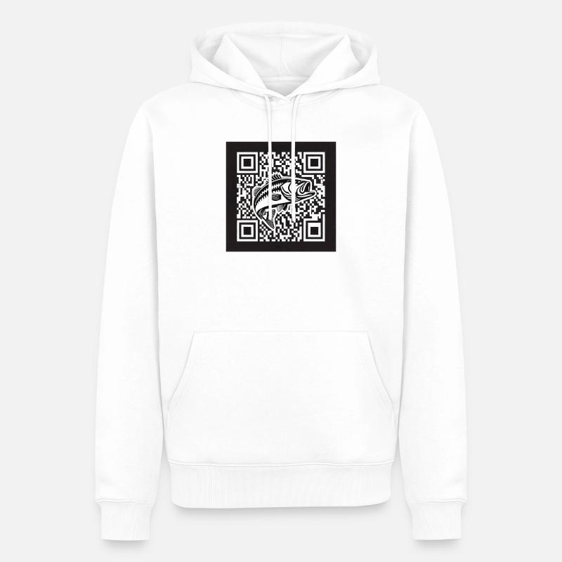 Design de code QR Perch - Sweat à capuche Premium bio Homme - blanc