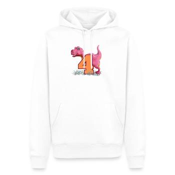 Nr.4 Dino - Männer Premium Bio Hoodie - Weiß - Vorne - Nico (187cm)