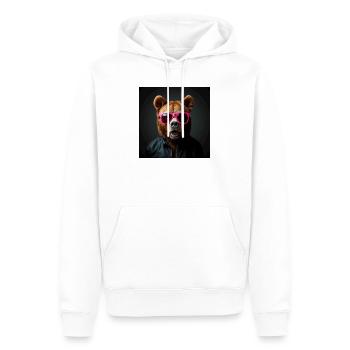Ours brun rock n roll - Sweat à capuche Premium bio Homme - blanc - Devant - Nico (187cm)