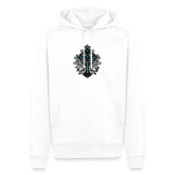 Grabstein-Ornament, Kreuze, gothic design - Männer Premium Bio Hoodie - Weiß - Vorne - Nico (187cm)
