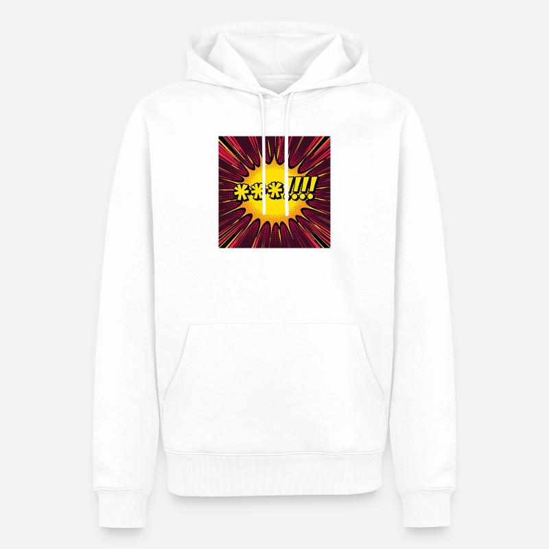 Comic Explosion Gelb-Pop - Männer Premium Bio Hoodie - Weiß