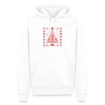 Ugly Xmas: Geometrisches Weihnachtsdesign Rot - Männer Premium Bio Hoodie - Weiß - Vorne - Nico (187cm)