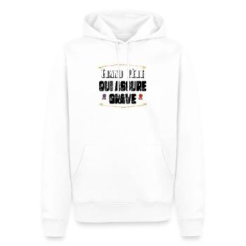Grand Père Qui Assure Grave - Sweat à capuche Premium bio Homme - blanc - Devant - Nico (187cm)