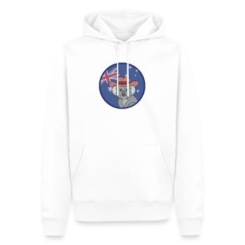Adorable koala avec le drapeau australien - Sweat à capuche Premium bio Homme - blanc - Devant - Nico (187cm)