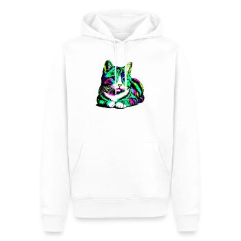 Chat - Sweat à capuche Premium bio Homme - blanc - Devant - Nico (187cm)