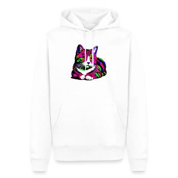 Chat - Sweat à capuche Premium bio Homme - blanc - Devant - Nico (187cm)