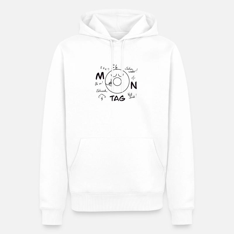 Montag Blues - Männer Premium Bio Hoodie - Weiß