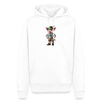 Bayerisches Schwein - Männer Premium Bio Hoodie - Weiß - Vorne - Nico (187cm)