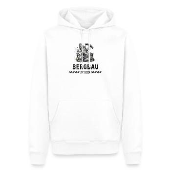 Bergbau ist Leben - Männer Premium Bio Hoodie - Weiß - Vorne - Nico (187cm)