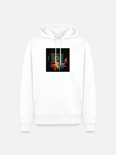 Melted Media – Raus aus der Matrix - Männer Premium Bio Hoodie - Weiß