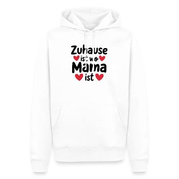 Zuhause ist wo Mama ist - Männer Premium Bio Hoodie - Weiß - Vorne - Nico (187cm)
