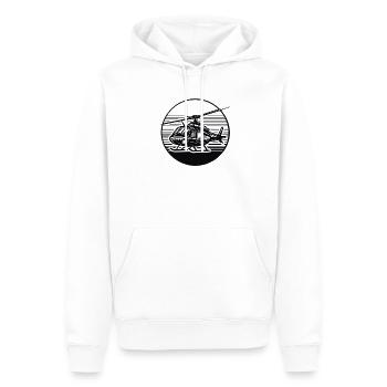 Helikopter in Schwarz Weiß - Männer Premium Bio Hoodie - Weiß - Vorne - Nico (187cm)